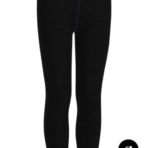 New Icebreaker Kids Black Leggings base layer merino wool for ski sled snowboard